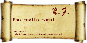 Masirevits Fanni névjegykártya