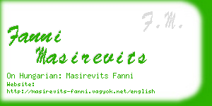 fanni masirevits business card